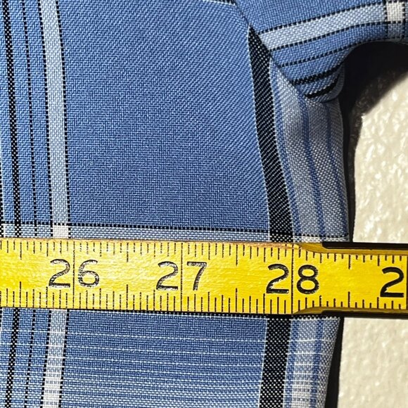 Men's Cal Top 2XLT Short Sleeve Plaid Checker Button Up Polyester Shirt Western - Picture 11 of 16